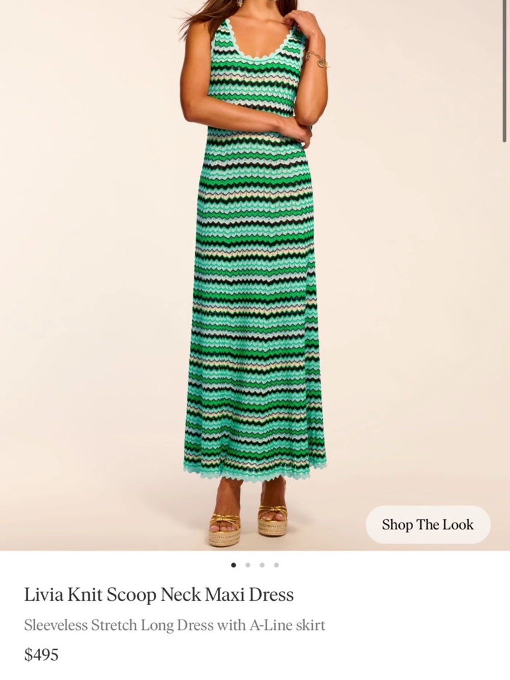 Ramy Brook Green Wave Knit Maxi Skirt